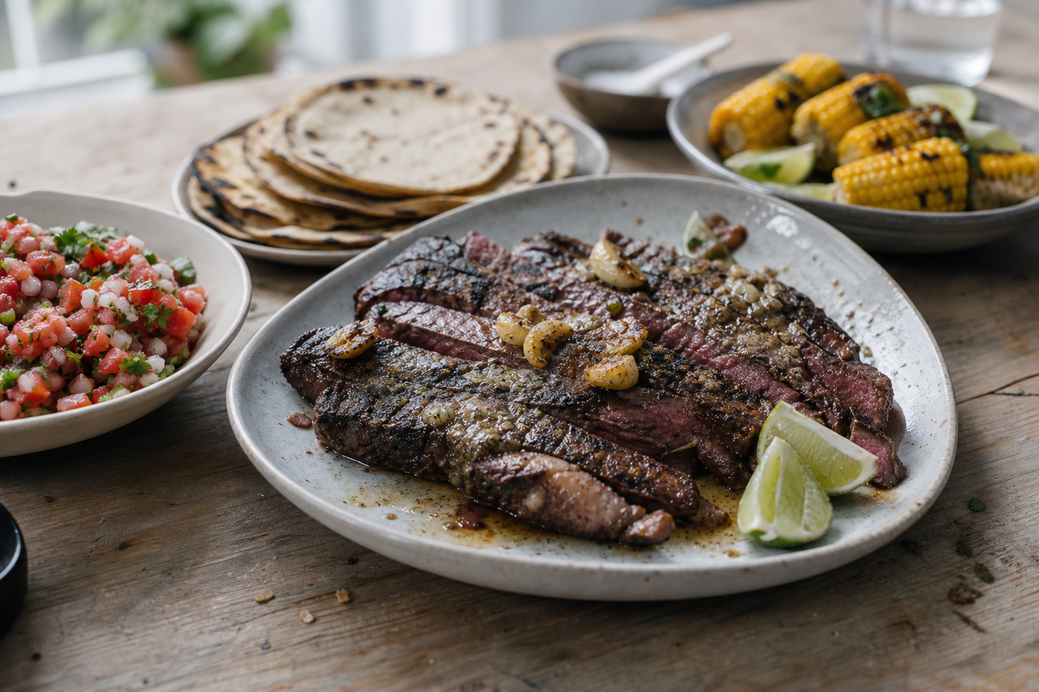 Entrecote uit de pan met knoflookboter