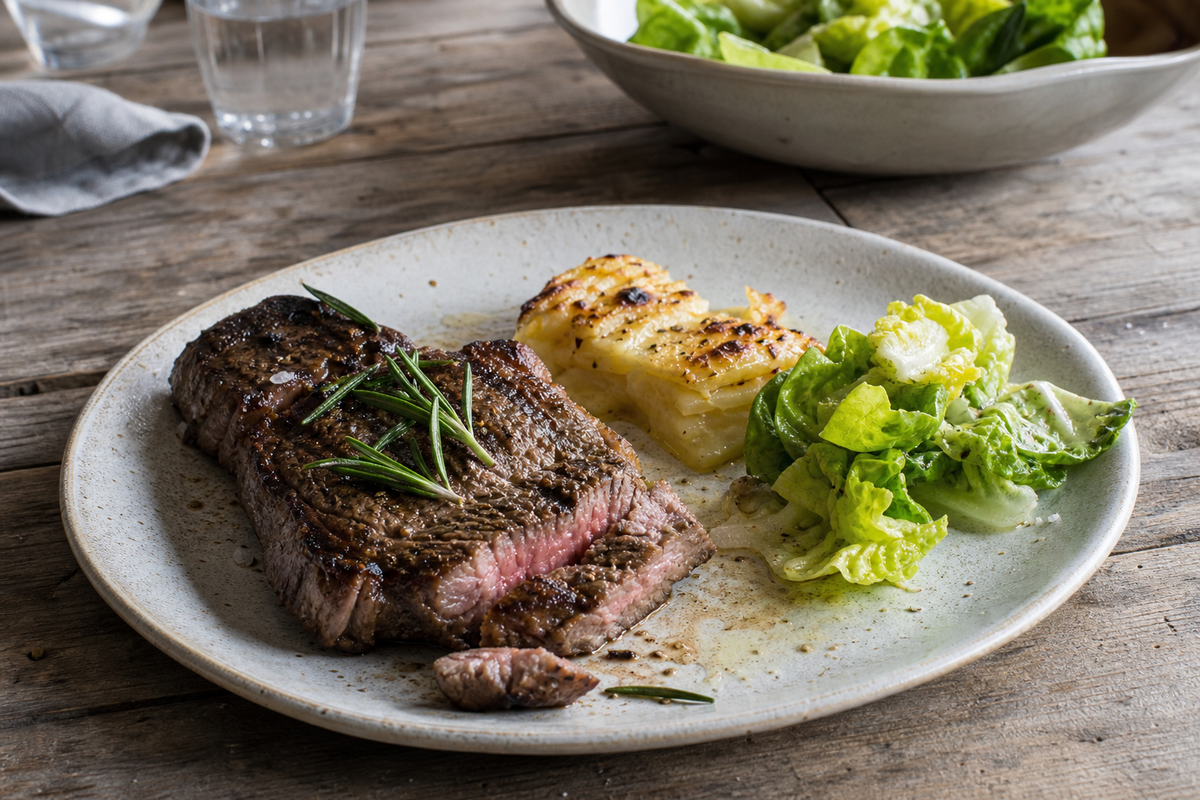 Gegrilde entrecote met rozemarijn en citroen