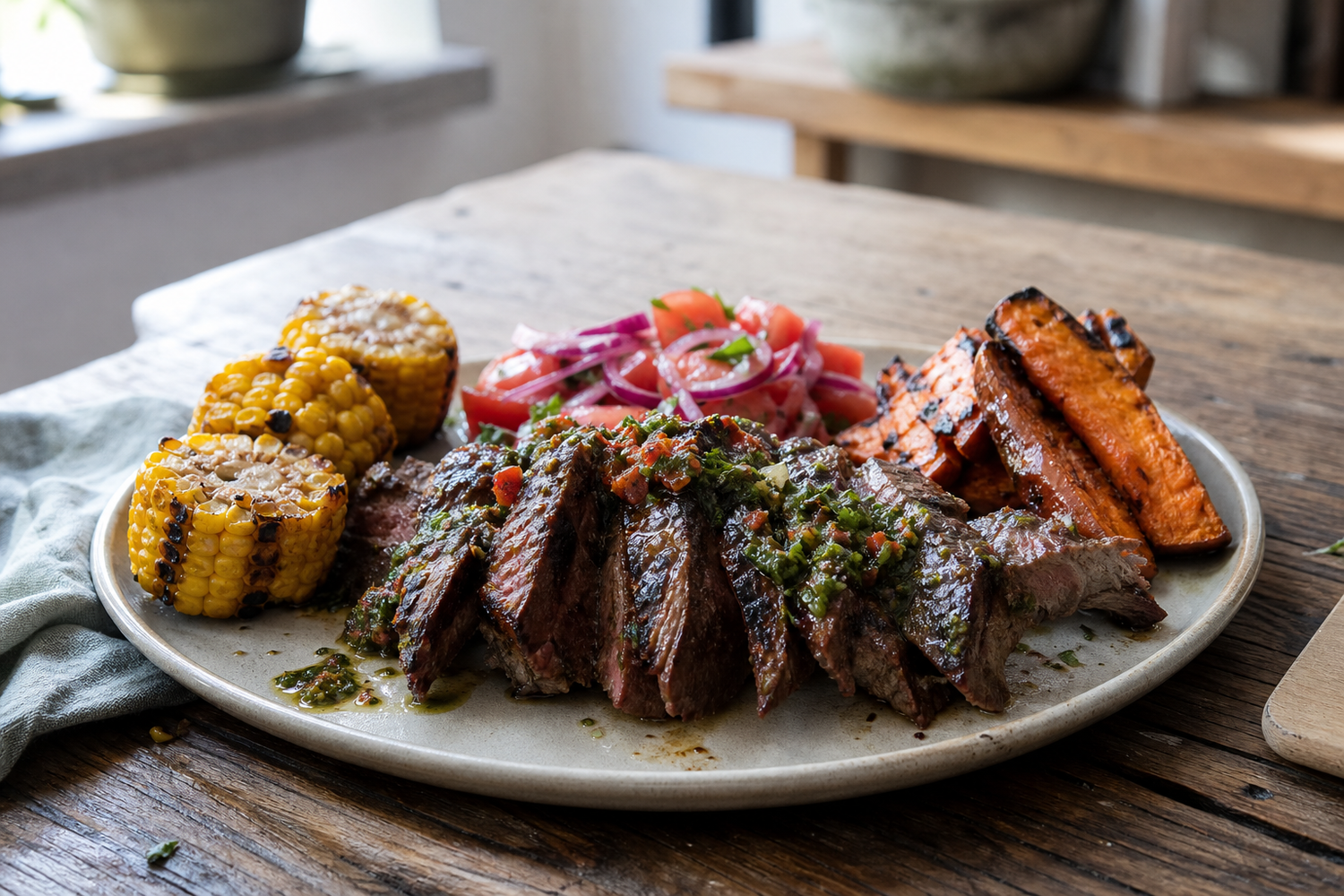 Bavet van de BBQ met chimichurri