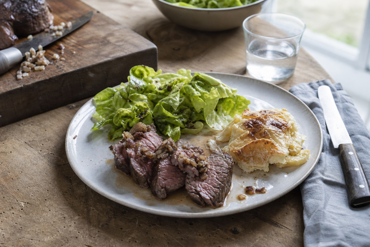 Chateaubriand uit de pan met sjalot en boter