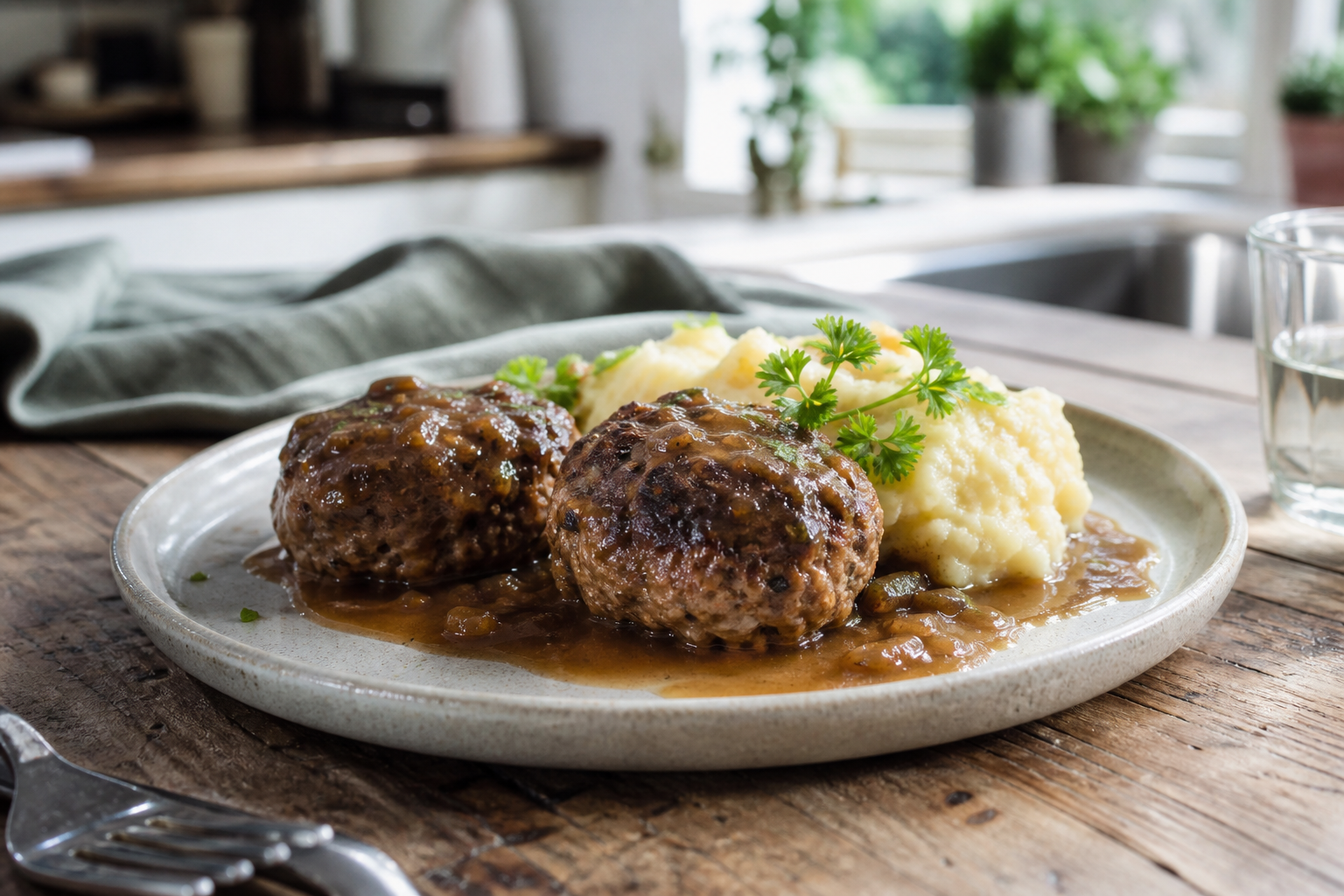 Rundergehaktballen in jus