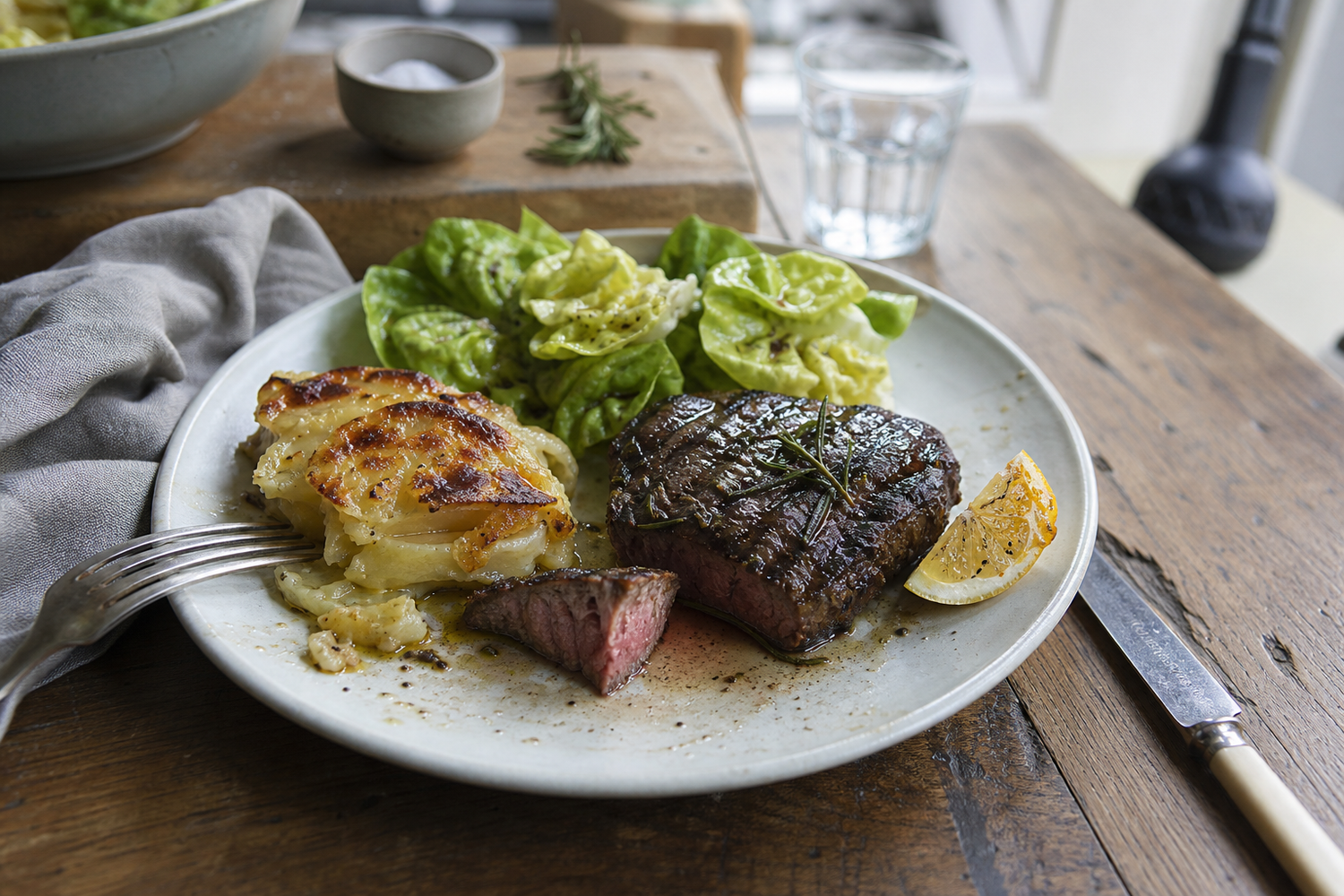 Gegrilde kogelbiefstuk met rozemarijn en citroen
