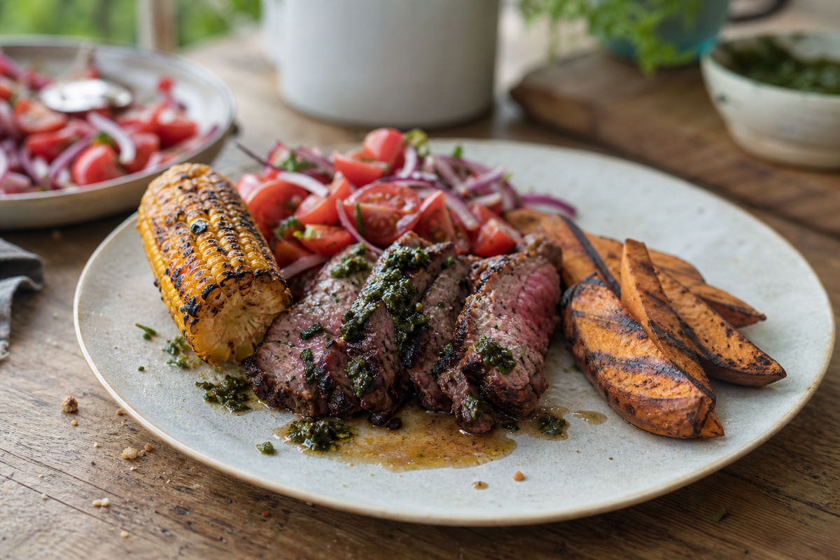 Picanha van de BBQ met chimichurri