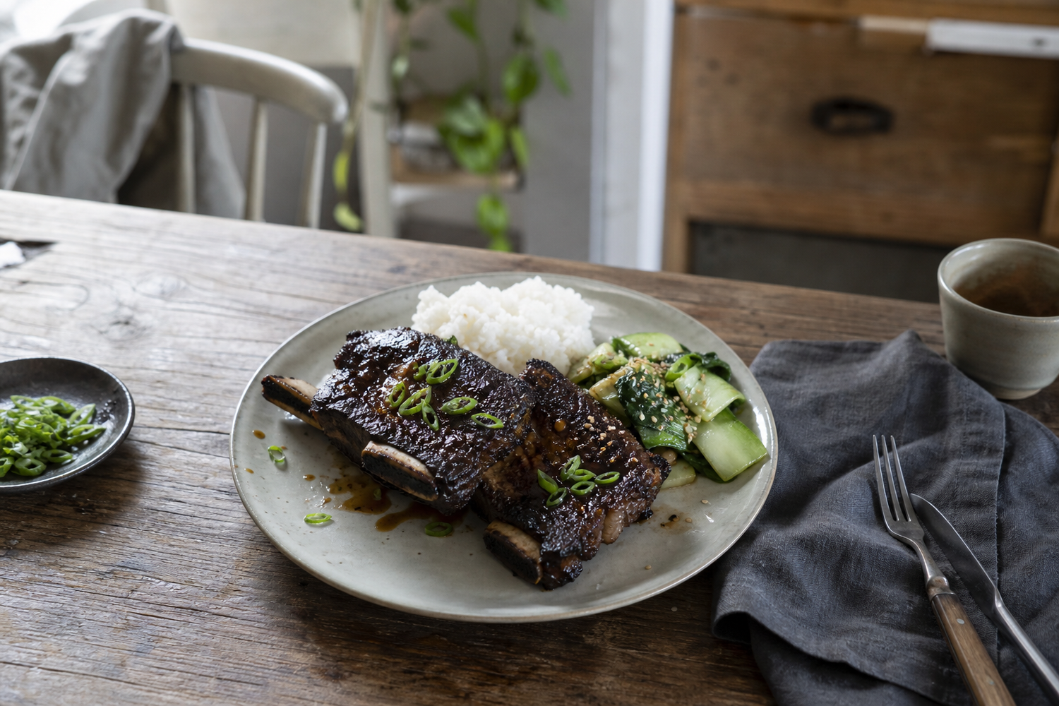 BBQ short rib met rook en lak van ketjap