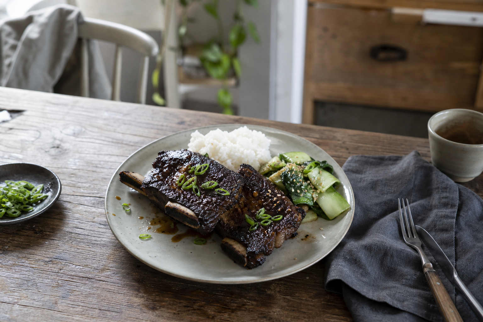 BBQ short rib met rook en lak van ketjap