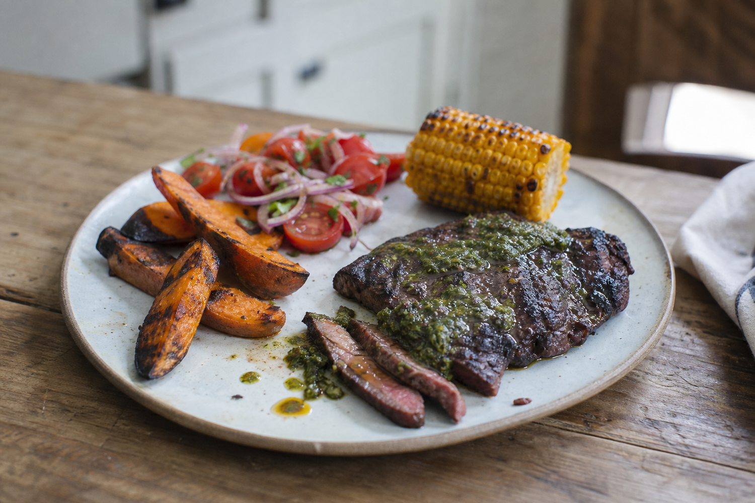 Bavet van de BBQ met chimichurri