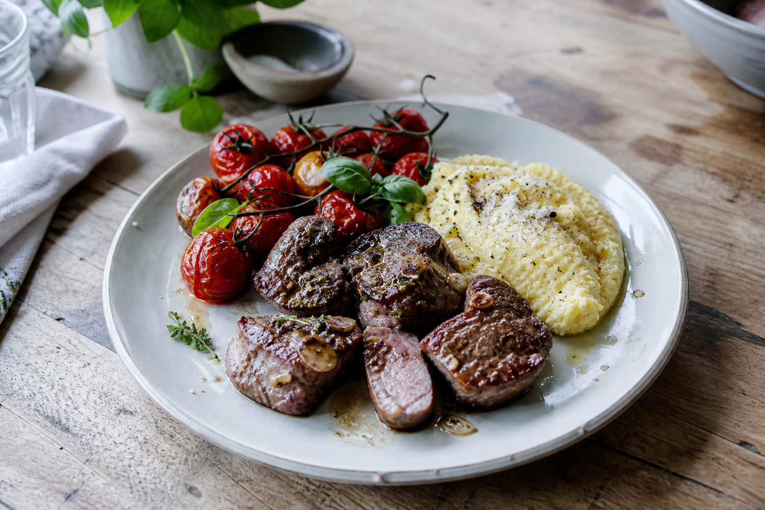 Iberico medaillons met knoflook en tijm uit de pan