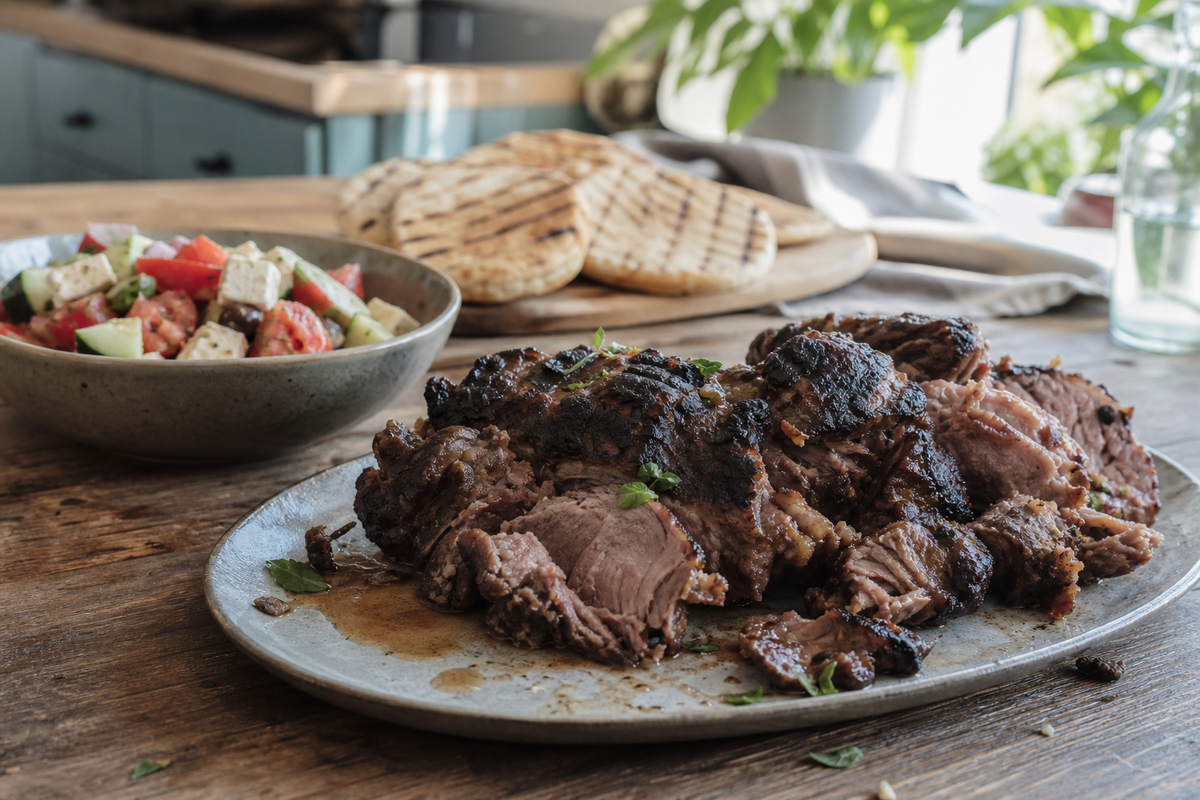 Langzaam gegaarde nek van de BBQ