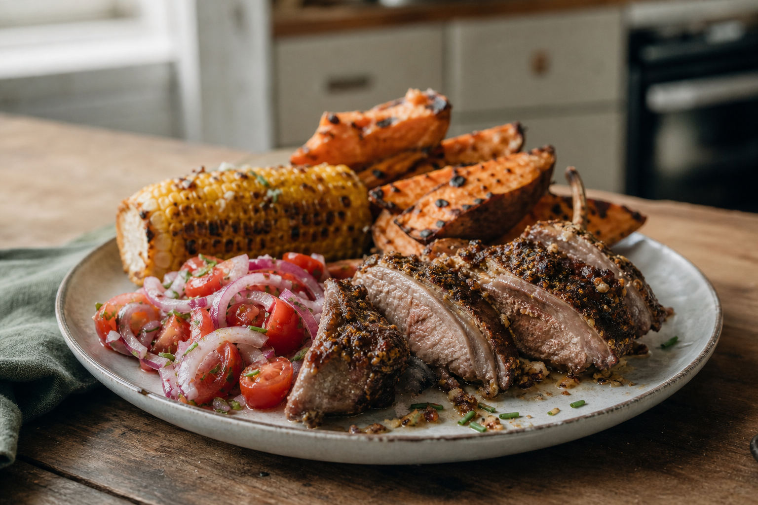 Iberico racks uit de oven met mosterdkorst