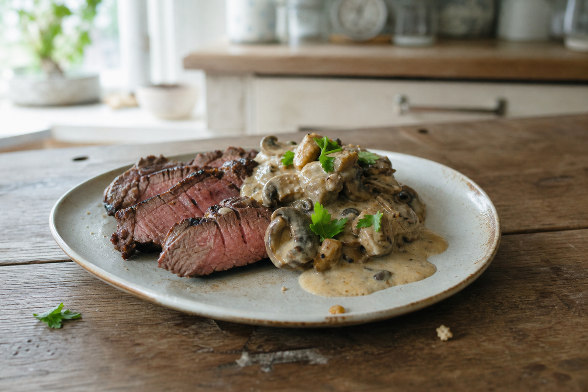 Paddenstoelensaus voor steak of roast