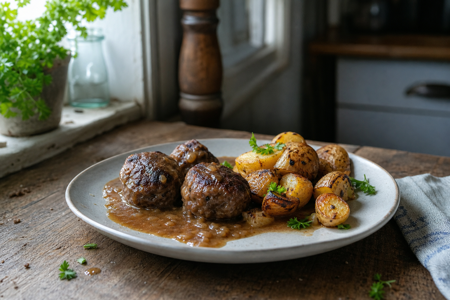 Gehaktballen in jus