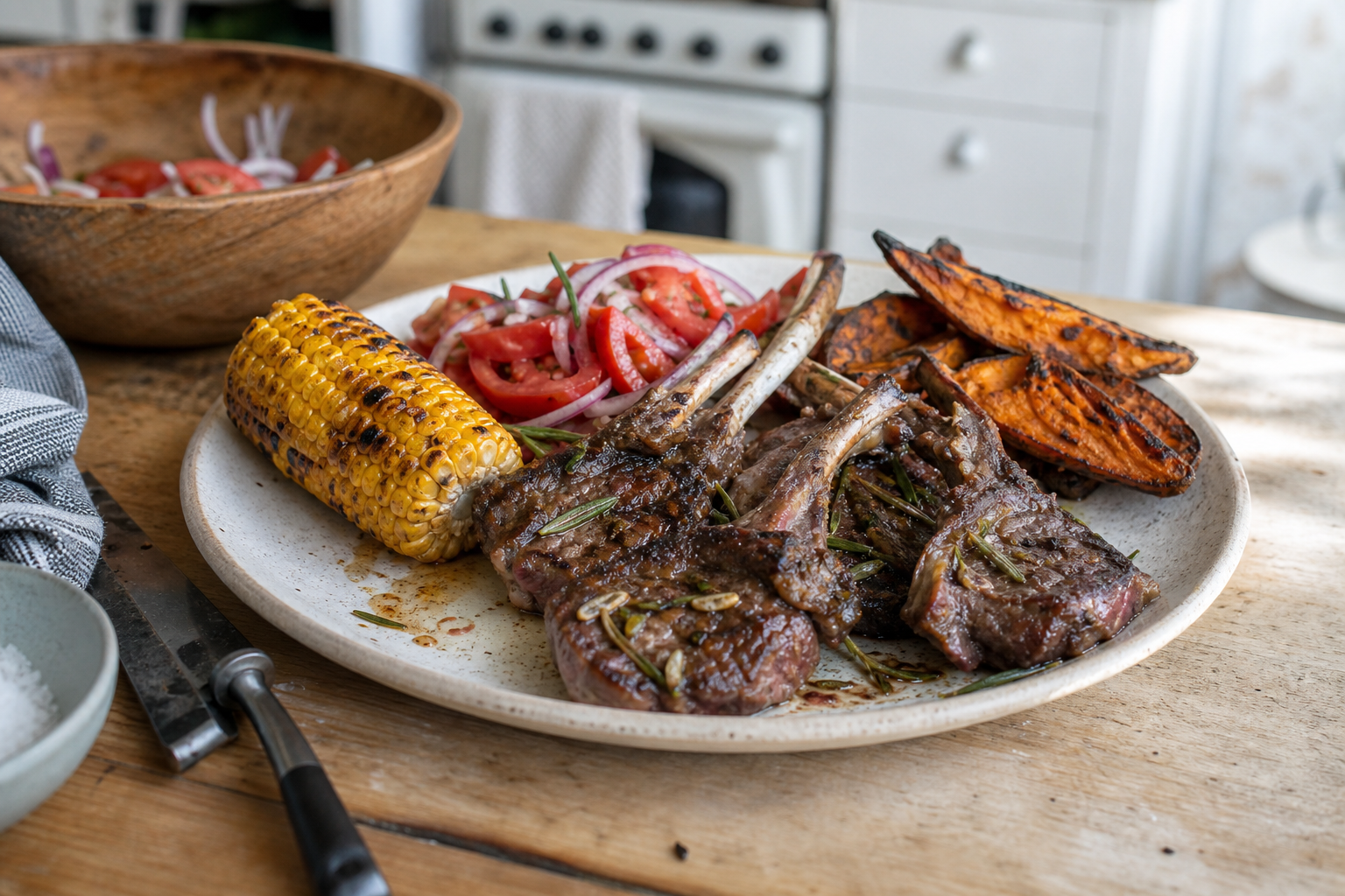 Lamshaas met knoflook en rozemarijn uit de pan