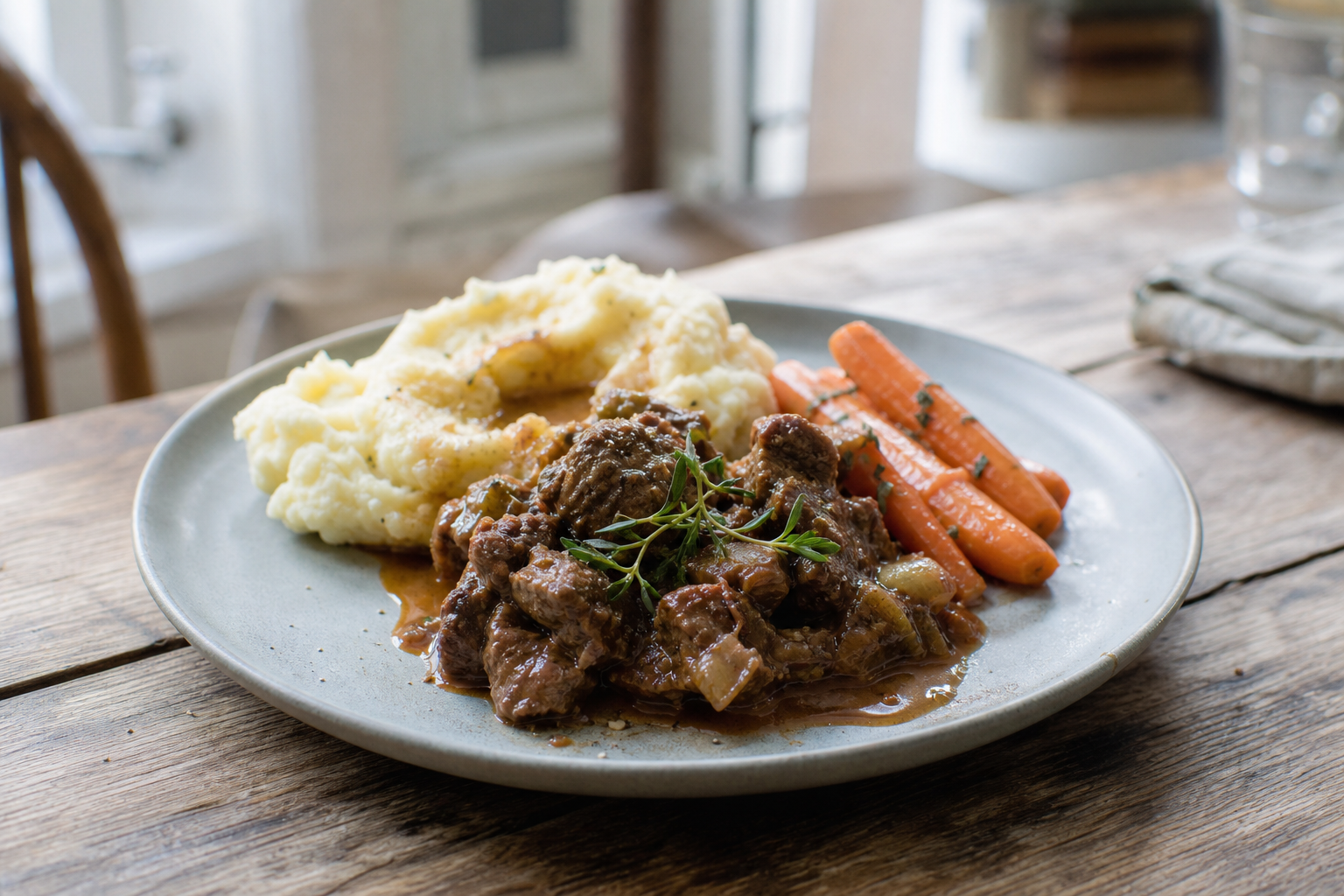Lamsstoof met romige aardappelpuree