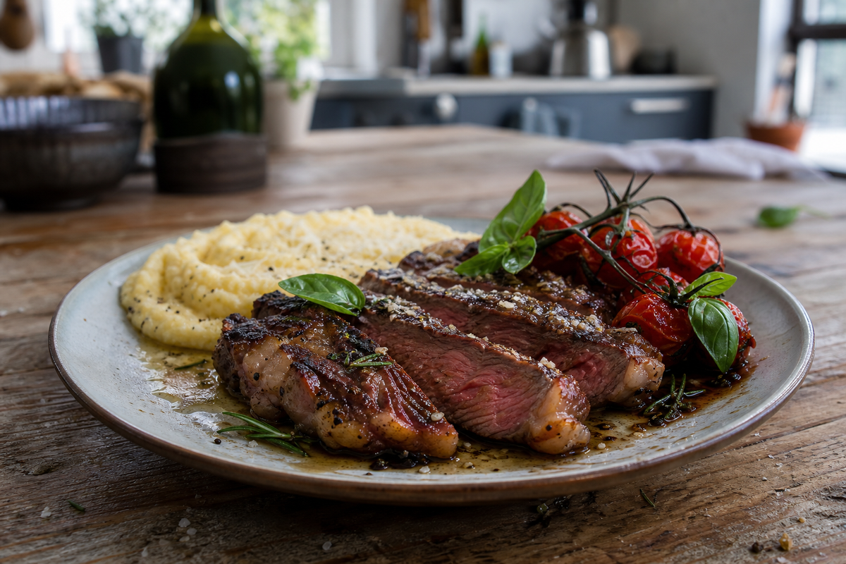 Reverse sear rib-eye van de BBQ
