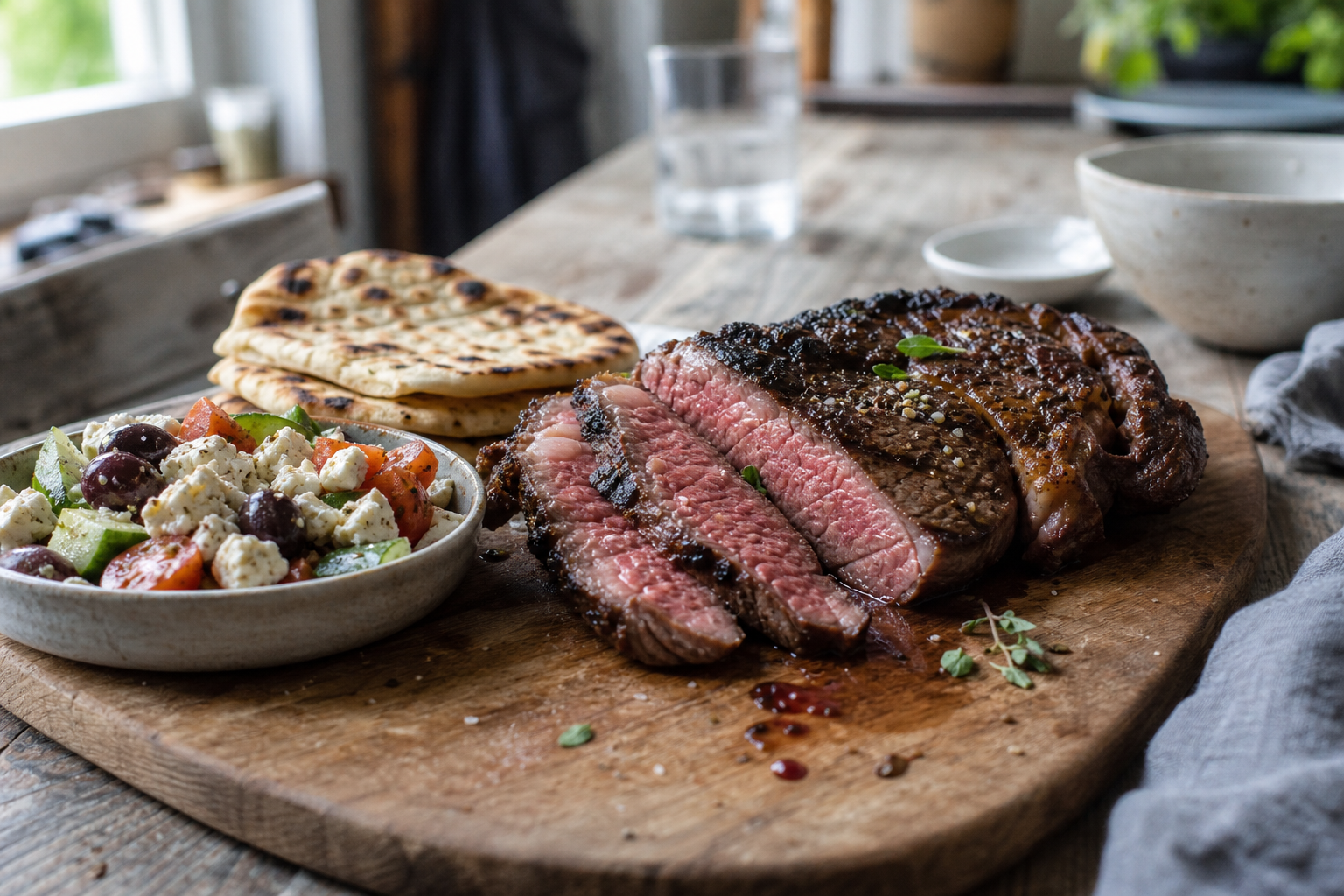 Reverse sear rib-eye van de BBQ