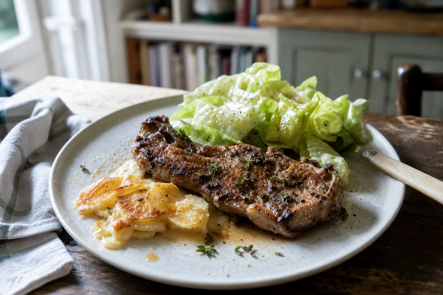 Gegrilde ribkarbonade met mosterd en tijm