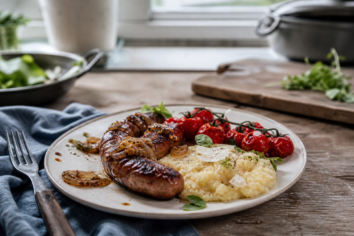 Saucijzen van de BBQ met mosterd-ui