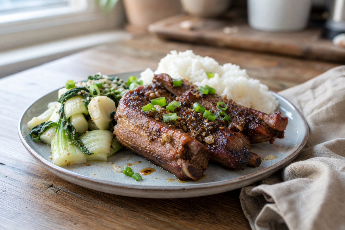 Spareribs uit de oven met knoflook en honing