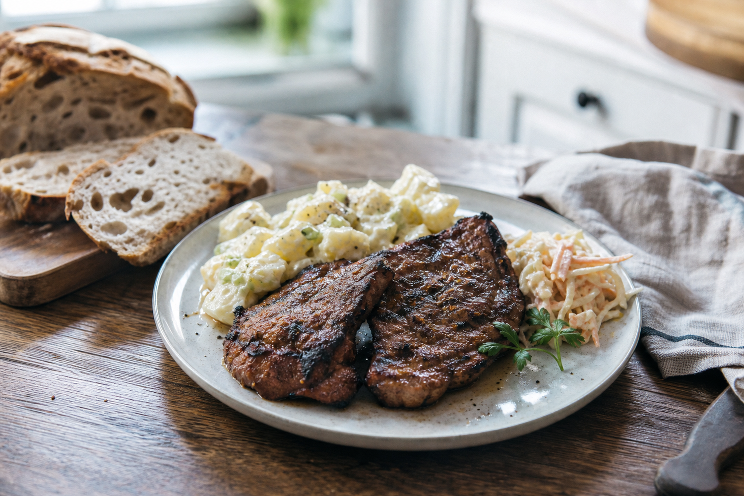 Krokant gegrilde speklappen van de BBQ