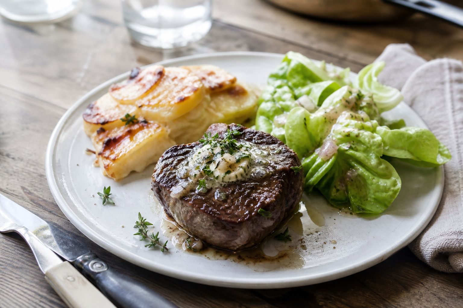 Tournedos uit de pan met sjalot en kruidenboter