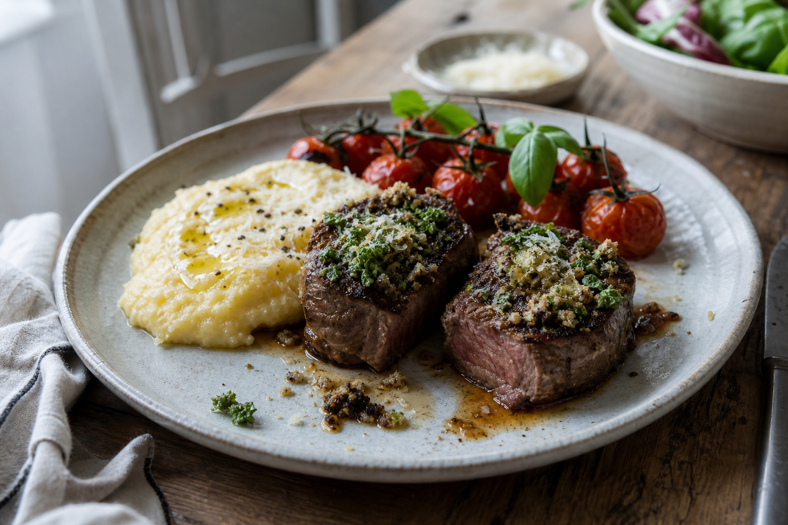 Gegrilde tournedos met kruidenkorst
