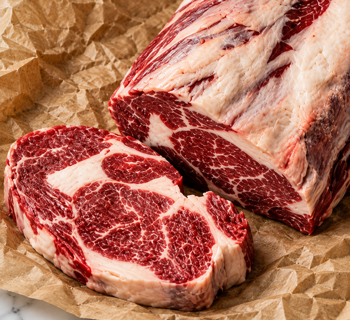 Fat Angus rib-eye heel